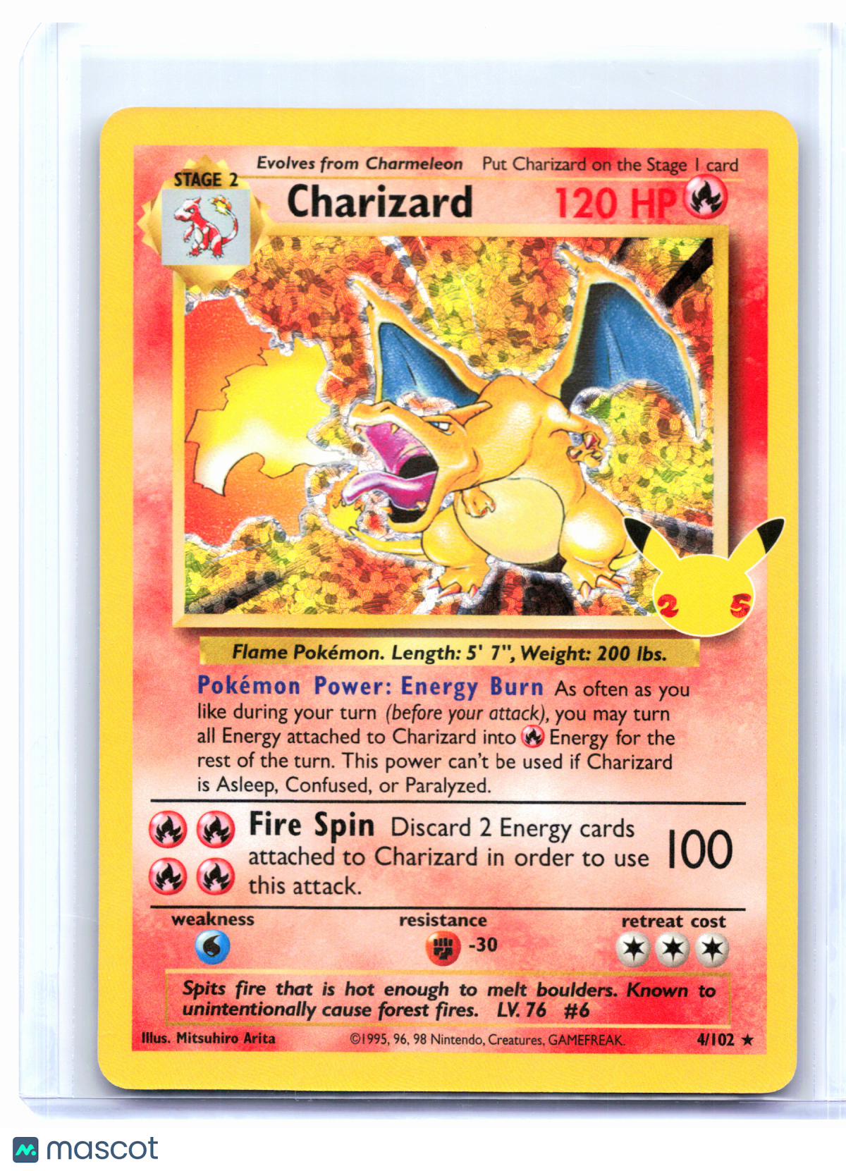 2021 Pokemon—Charizard #4/102 Celebrations: Classic Collection—CC Holo