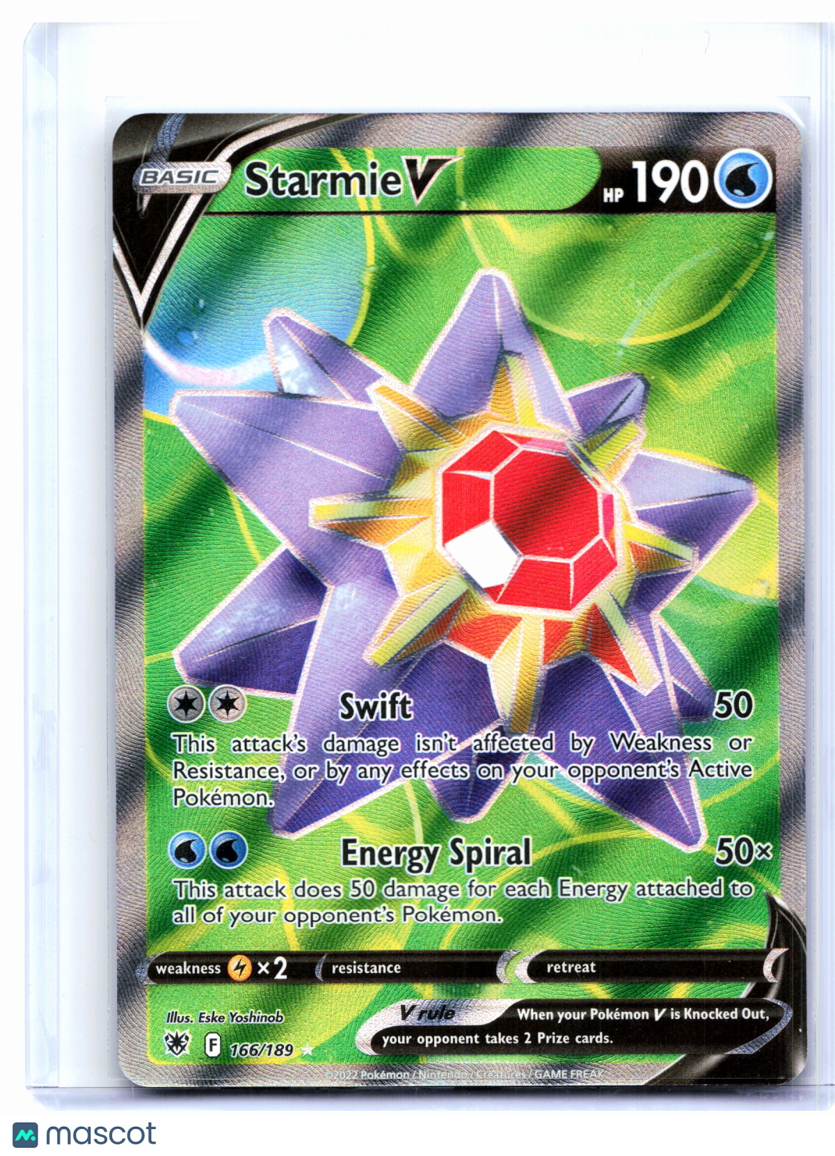 2022 Pokemon—Starmie V (Full Art) #166/189 Astral Radiance—Ultra Rare Holo