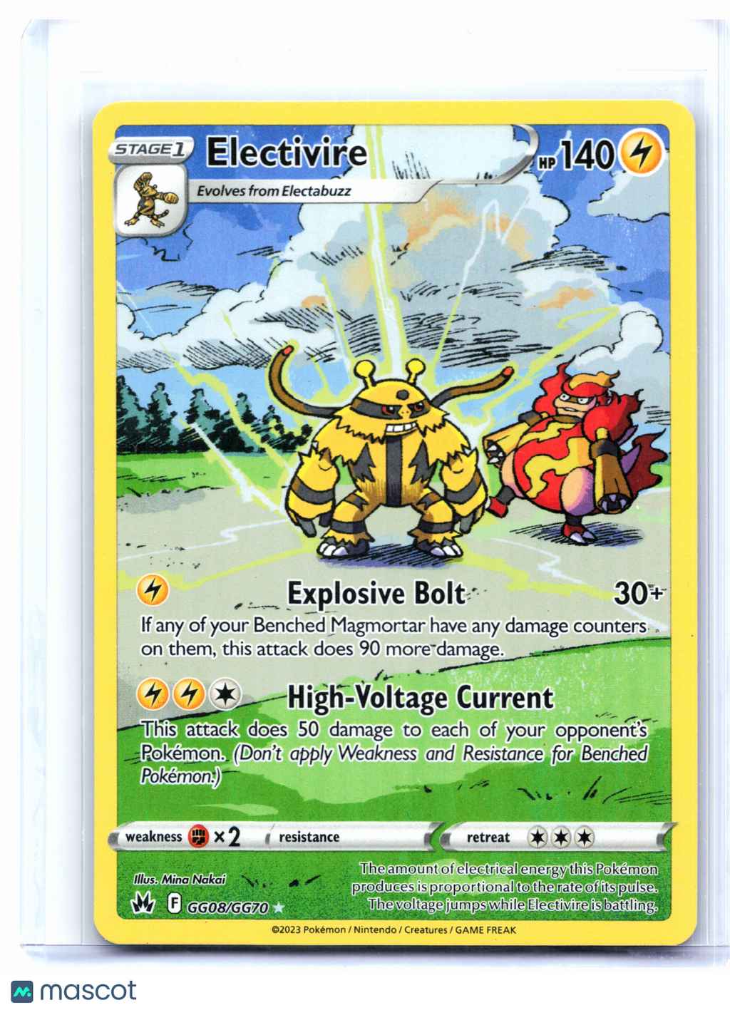 2023 Pokemon—Electivire #GG08/GG70 Crown Zenith: Galarian Gallery—Ultra Rare
