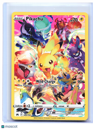 2023 Pokemon—Pikachu #160/159 Crown Zenith—Secret Rare Holo