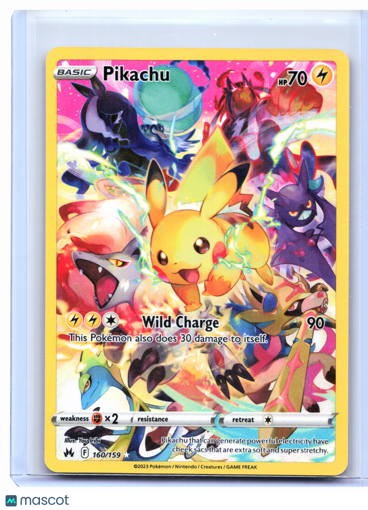2023 Pokemon—Pikachu #160/159 Crown Zenith—Secret Rare Holo