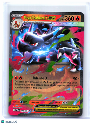 2025 Pokemon—Mega Charizard X ex #013/094 Phantasmal Flames—Double Rare Holo