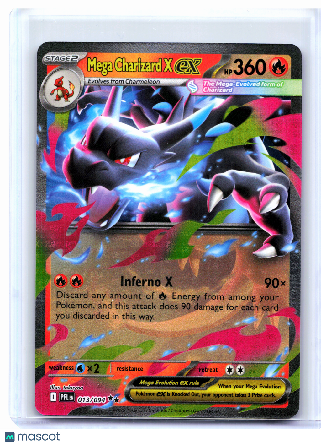 2025 Pokemon—Mega Charizard X ex #013/094 Phantasmal Flames—Double Rare Holo