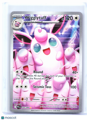 2025 Pokemon—Wigglytuff #105/094 Phantasmal Flames—Illustration Rare Holo [LP]