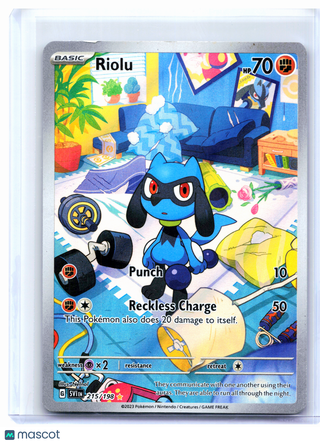 2023 Pokemon—Riolu #215/198 Scarlet & Violet Base Set—Illustration Rare [HP]