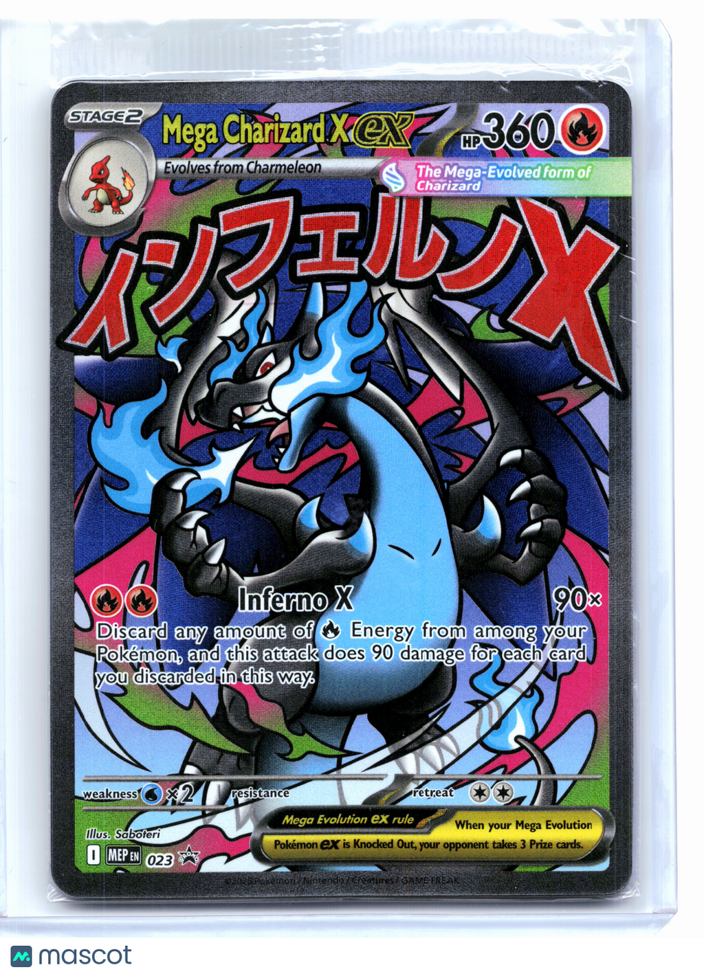 2025 Pokemon—Mega Charizard X ex #023 MEP—Black Star Promo Holo [Sealed]