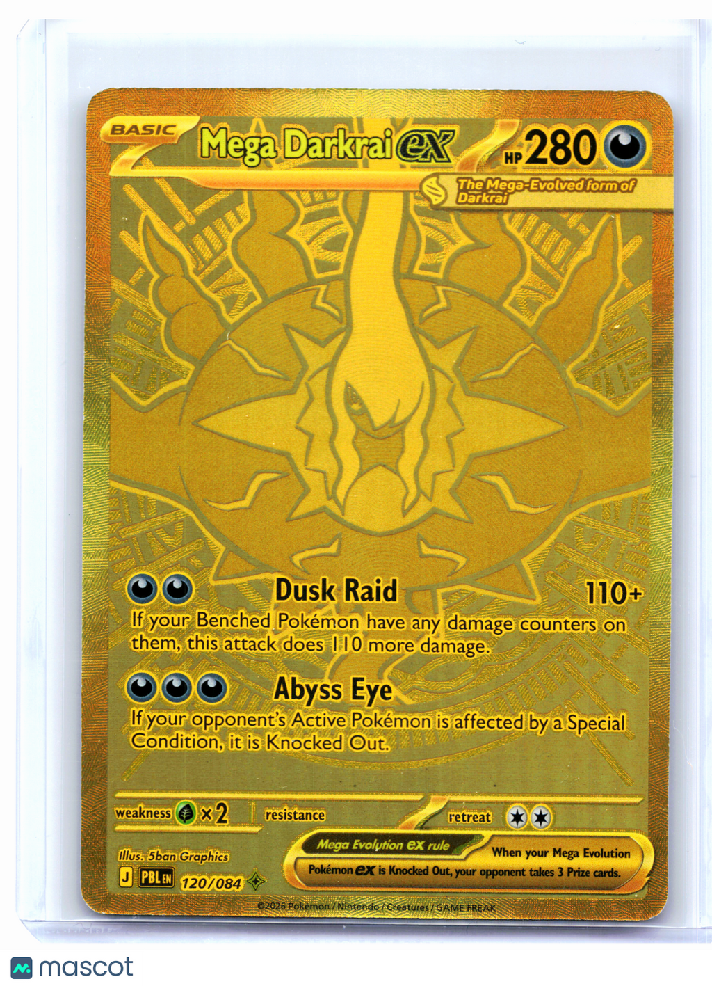 2026 Pokemon—Mega Darkrai ex #120/084 Pitch Black—Mega Hyper Rare Gold