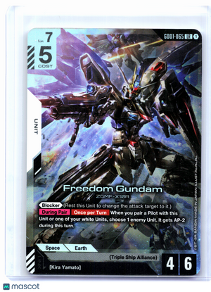 2025 Gundam Card Game—Freedom Gundam #GD01-065 Newtype Rising—Legend Rare Foil