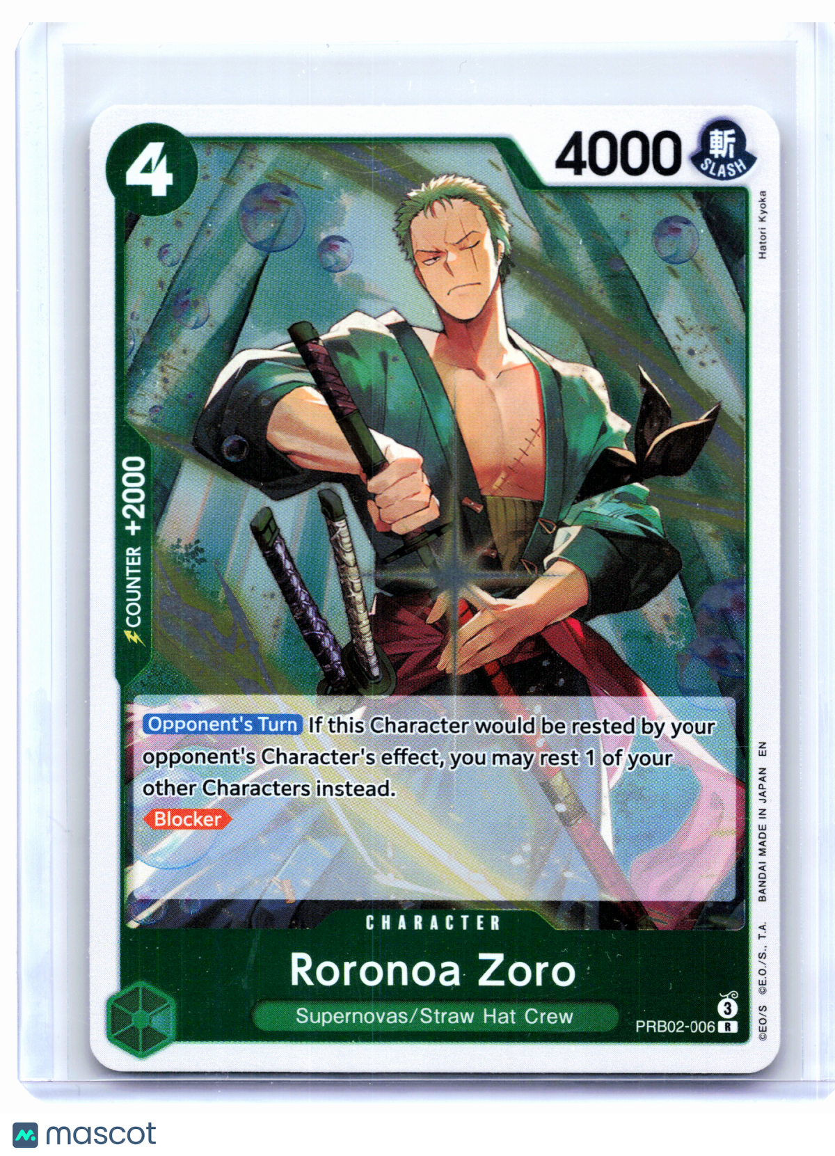 2025 One Piece Card Game—Roronoa Zoro #PRB02-006 The Best Vol. 2—Rare Foil