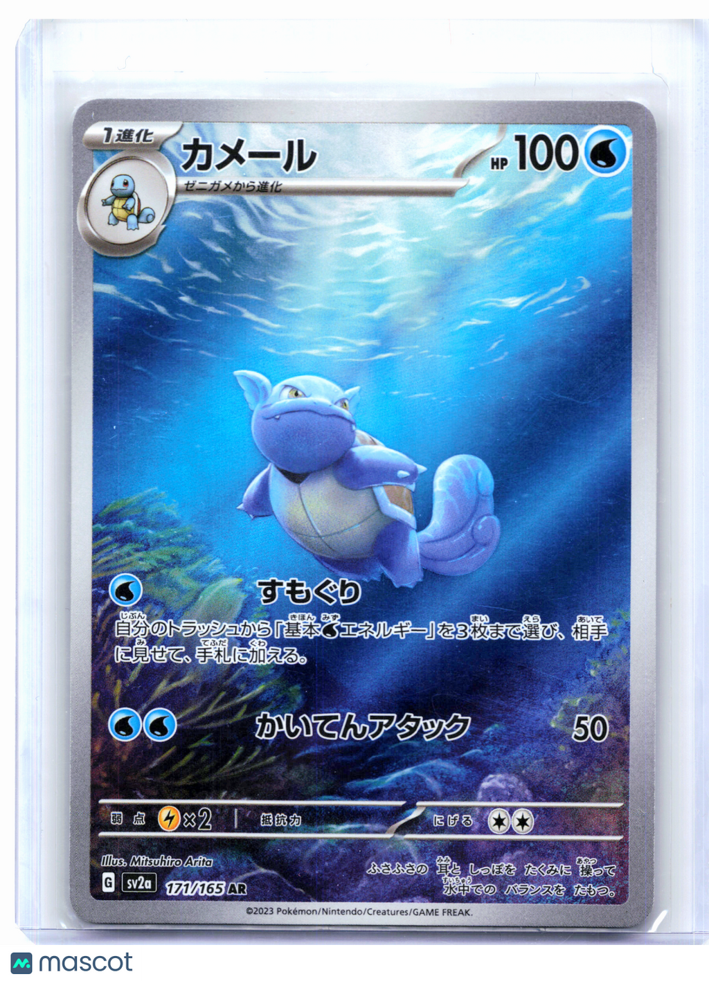 2023 Pokemon—Wartortle #171/165 Pokemon Card 151—Art Rare Holo Japanese
