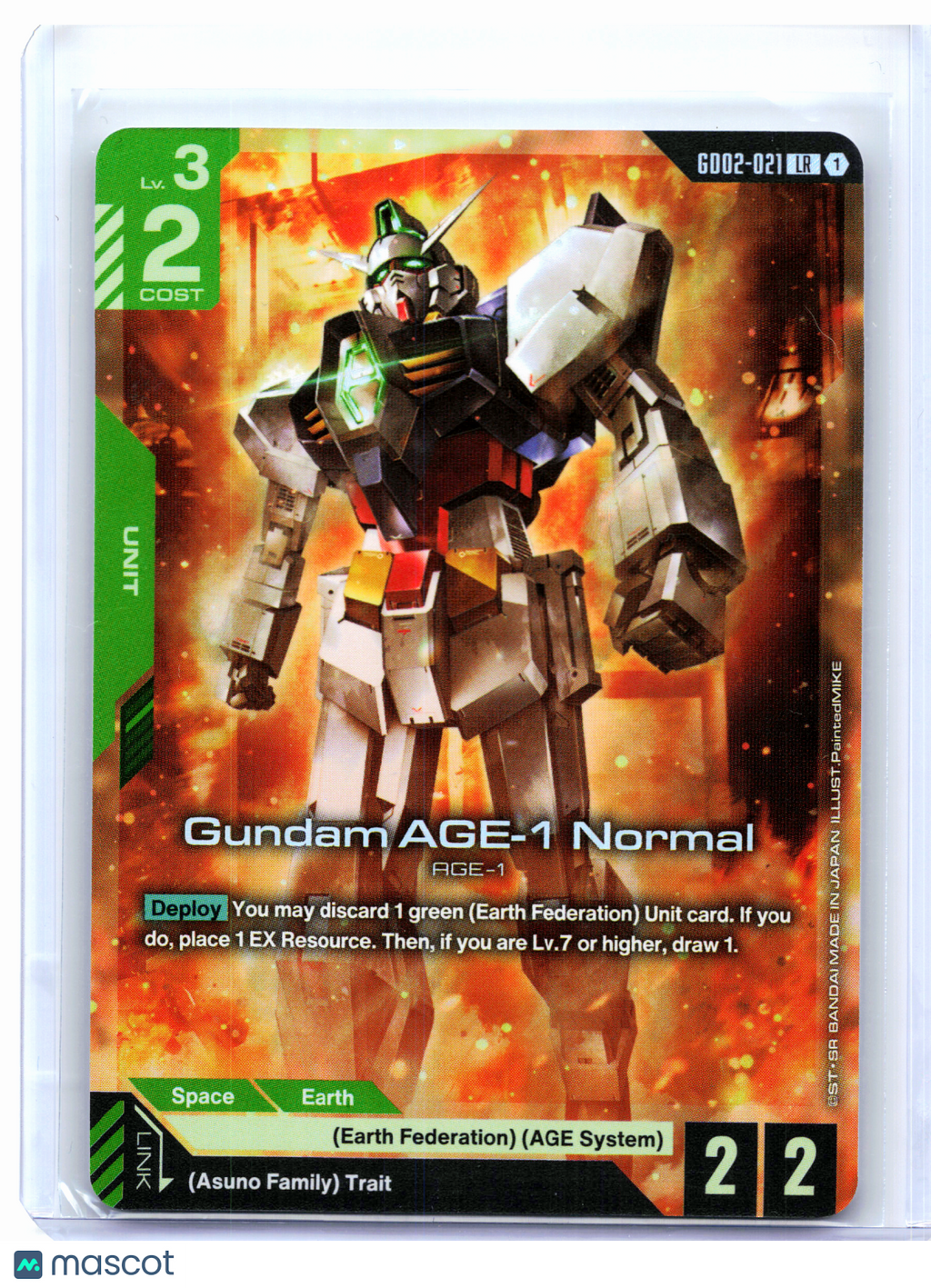 2025 Gundam Card Game—Gundam AGE-1 Normal #GD02-021 Dual Impact—Legend Rare Foil