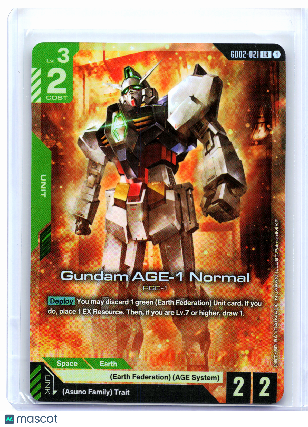2025 Gundam Card Game—Gundam AGE-1 Normal #GD02-021 Dual Impact—Legend Rare Foil