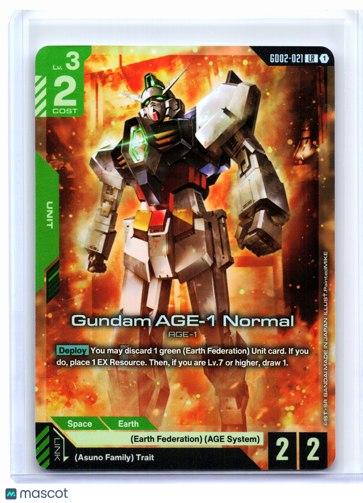 2025 Gundam Card Game—Gundam AGE-1 Normal #GD02-021 Dual Impact—Legend Rare Foil