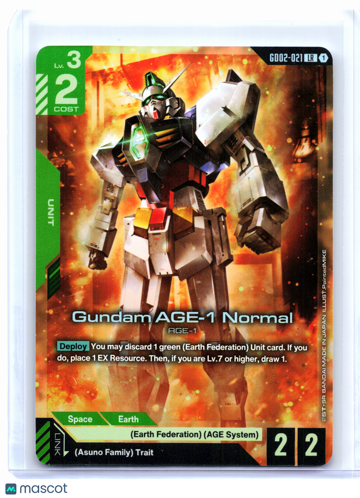 2025 Gundam Card Game—Gundam AGE-1 Normal #GD02-021 Dual Impact—Legend Rare Foil