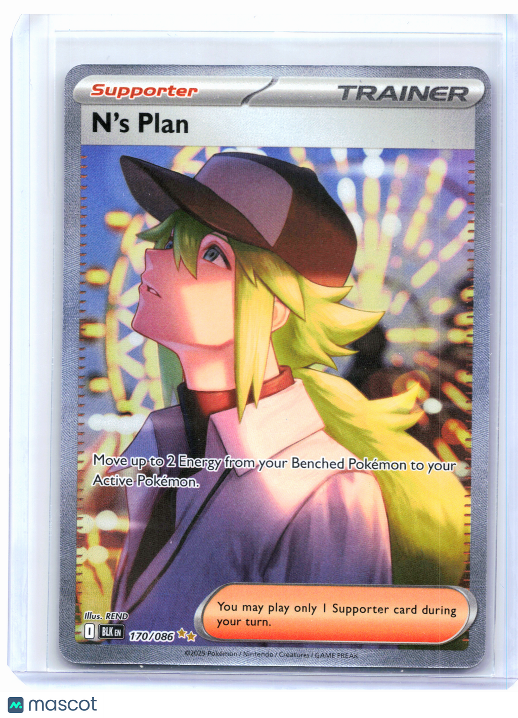 2025 Pokemon—N's Plan #170/086 Black Bolt—Special Illustration Rare Holo [LP]