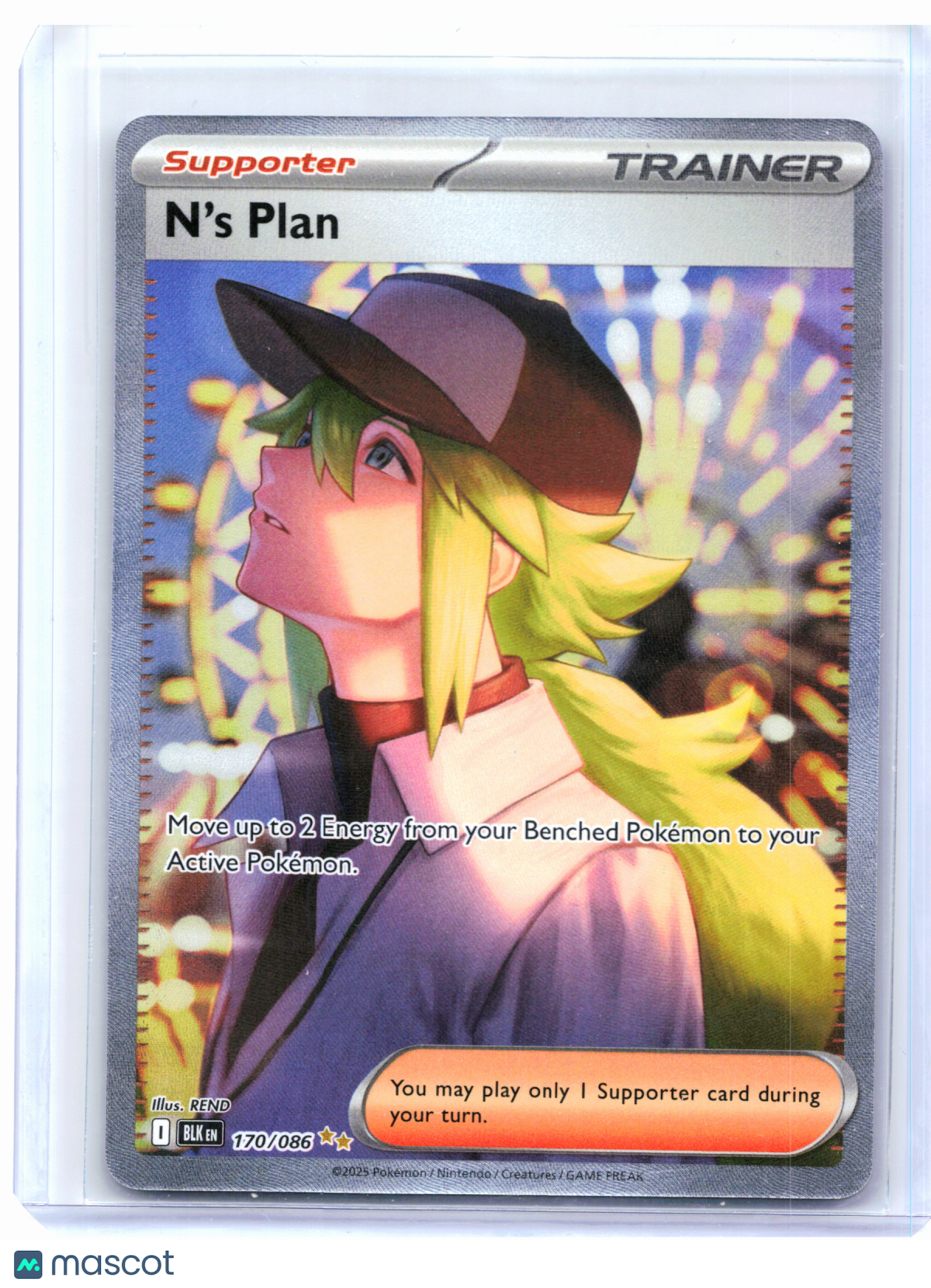 2025 Pokemon—N's Plan #170/086 Black Bolt—Special Illustration Rare Holo [LP]