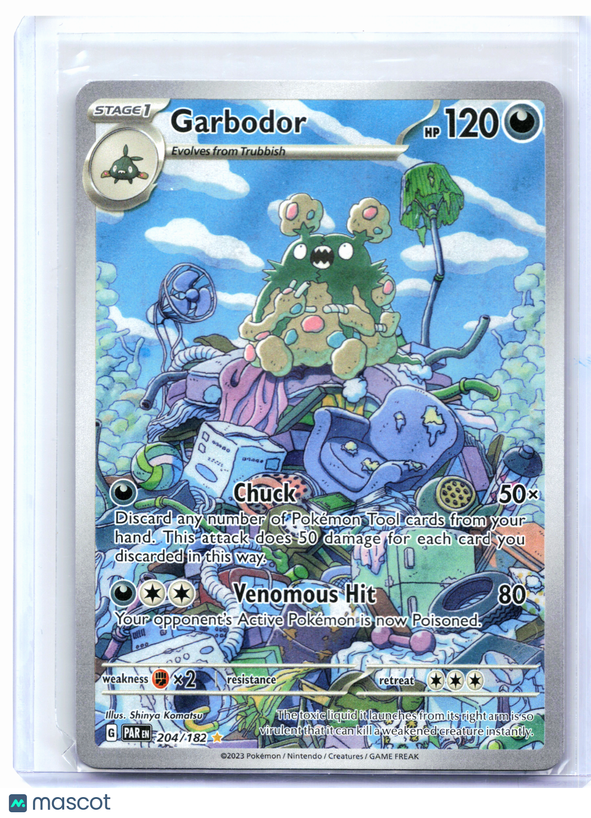 2023 Pokemon—Garbodor #204/182 Paradox Rift—Illustration Rare Holo [LP]