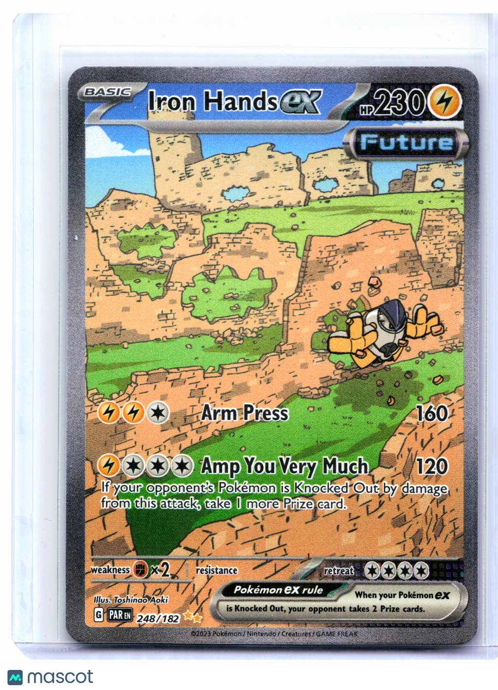 2023 Pokemon—Iron Hands ex #248/182 Paradox Rift—Illustration Rare Holo [LP]
