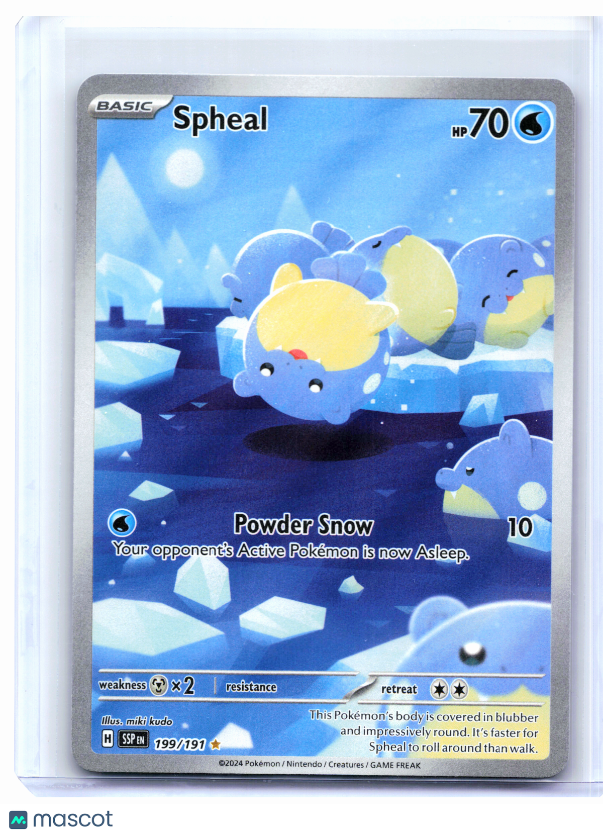 2024 Pokemon—Spheal #199/191 Surging Sparks—Illustration Rare Holo [LP]