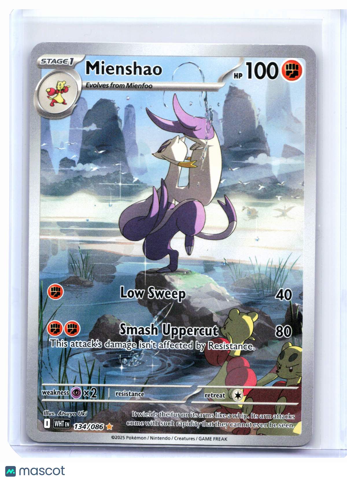 2025 Pokemon—Mienshao #134/086 White Flare—Illustration Rare Holo [LP]