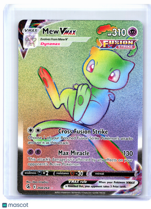 2021 Pokemon—Mew VMAX #268/264 Fusion Strike—Secret Rare Rainbow [LP]