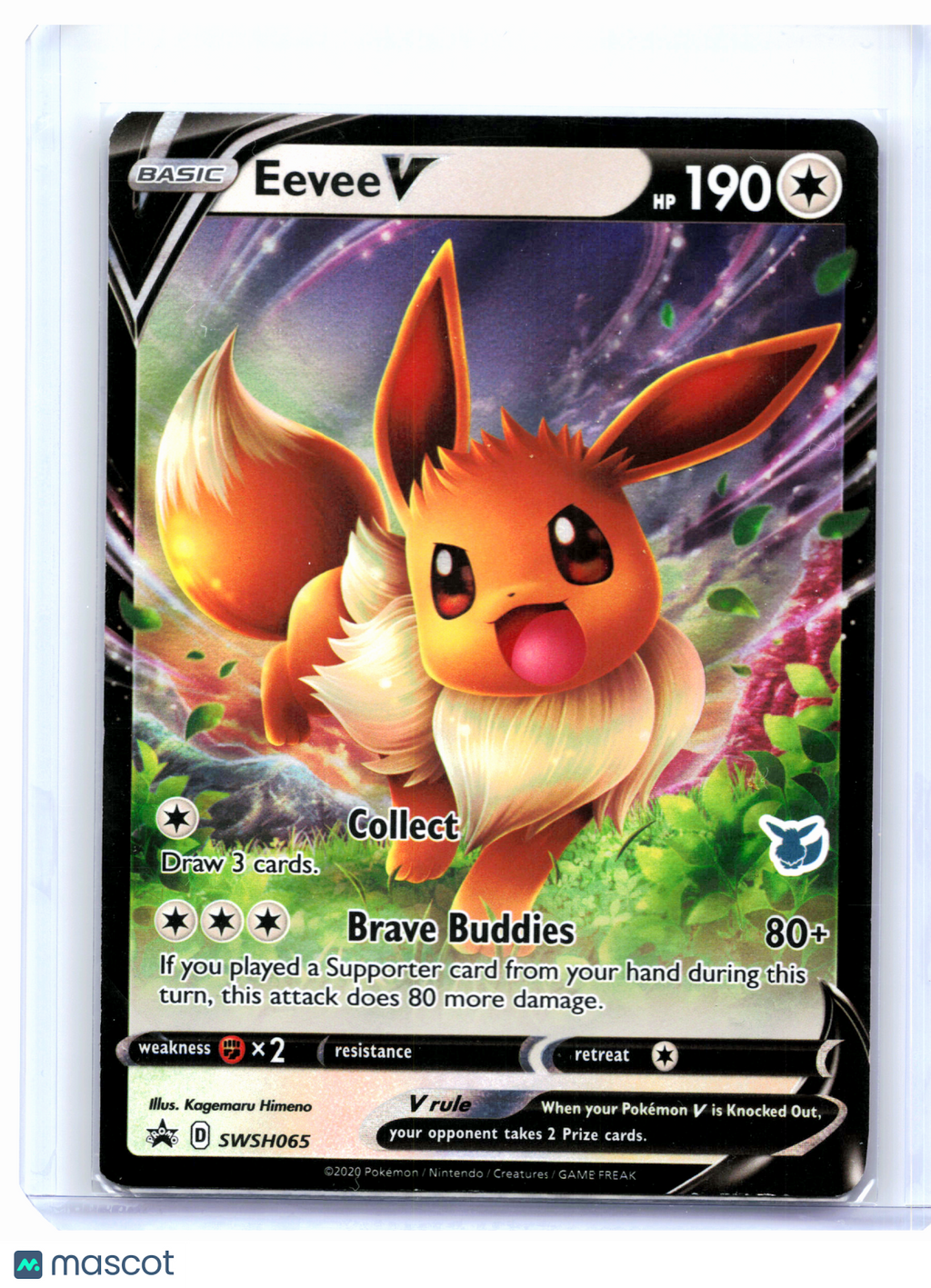 2020 Pokemon—Eevee V #SWSH065 Sword & Shield Promos—Black Star Promo Holo [MP]