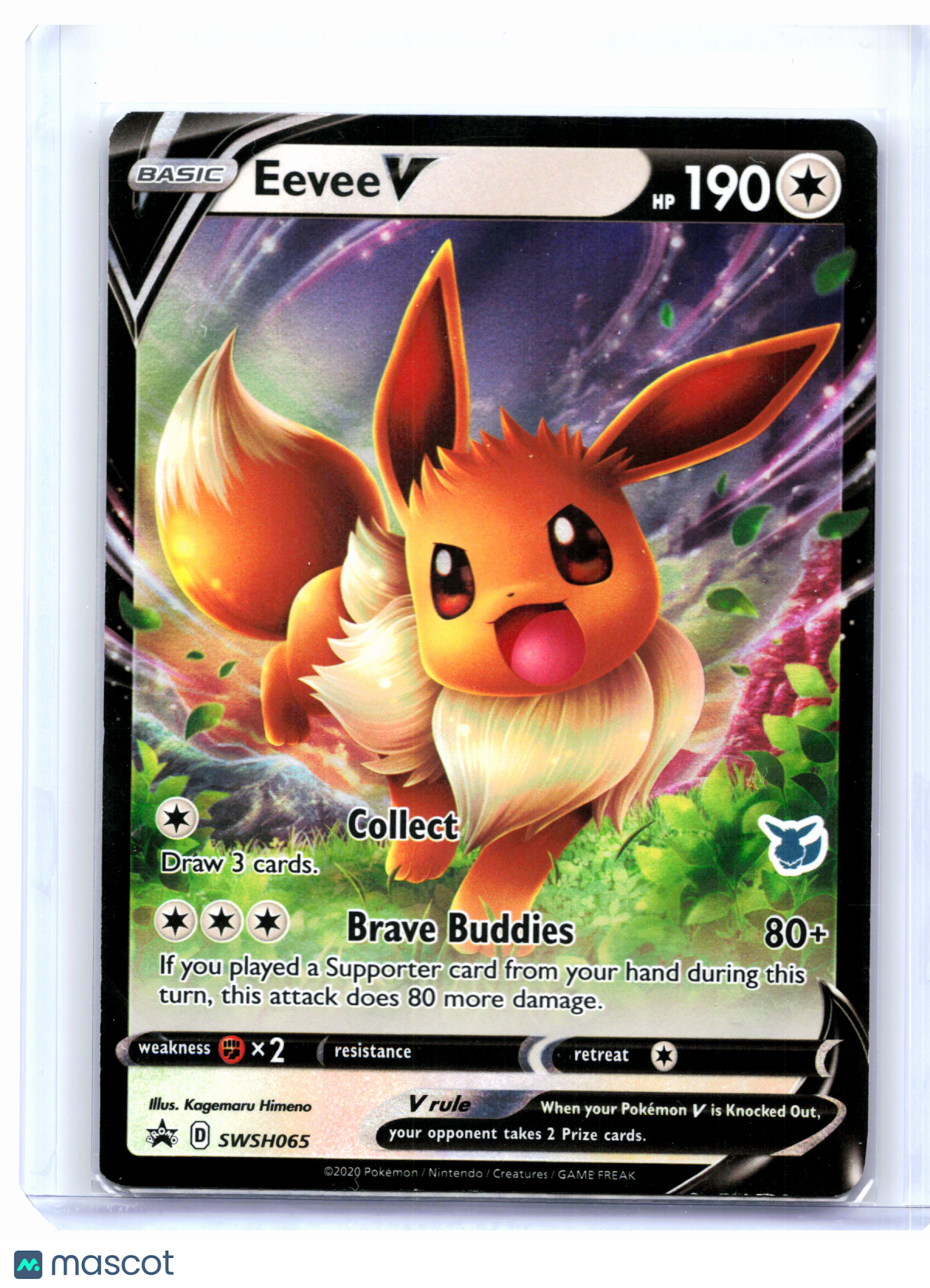 2020 Pokemon—Eevee V #SWSH065 Sword & Shield Promos—Black Star Promo Holo [MP]