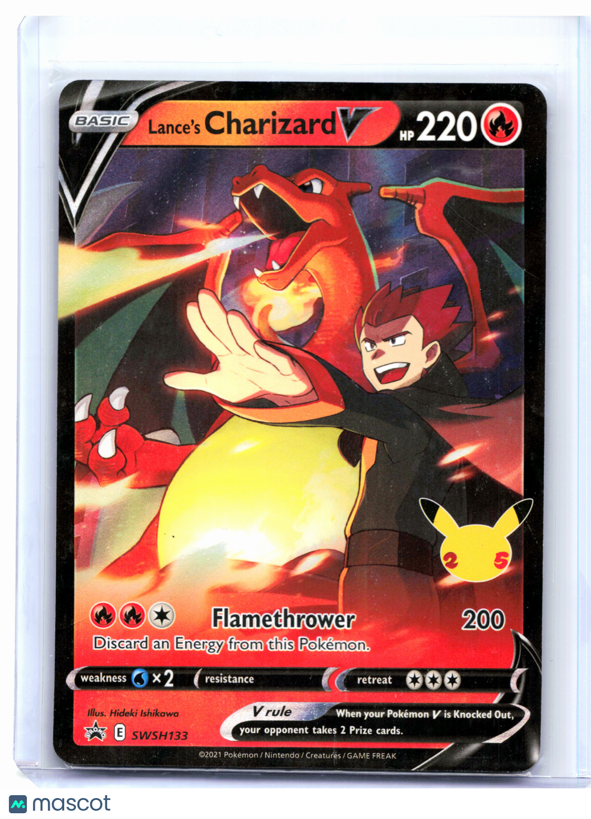 2021 Pokemon—Lance's Charizard V #SWSH133 Celebrations—Black Star Promo [DMG]