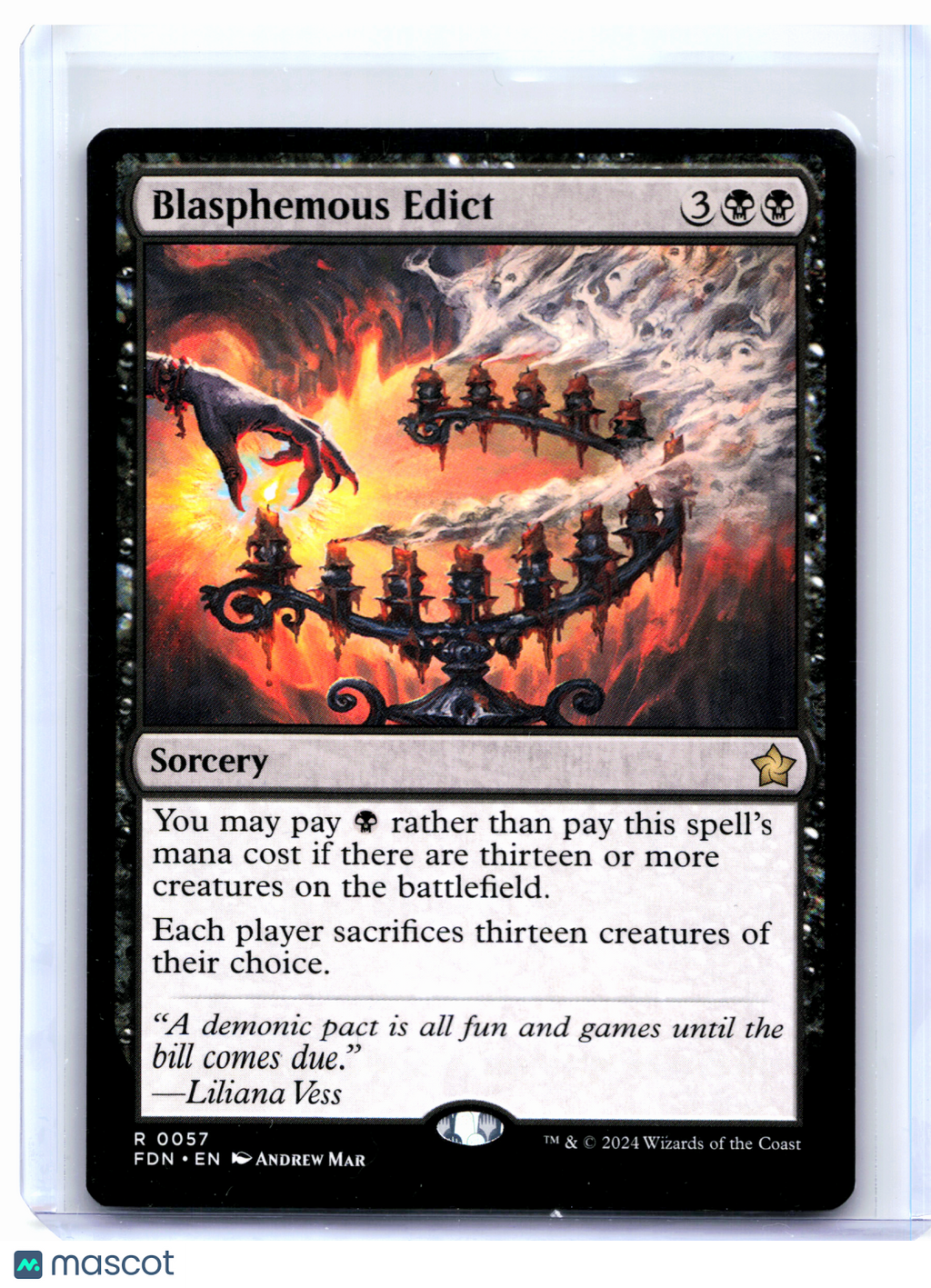 2024 Magic: The Gathering—Blasphemous Edict #0057 Foundations—Rare Nonfoil