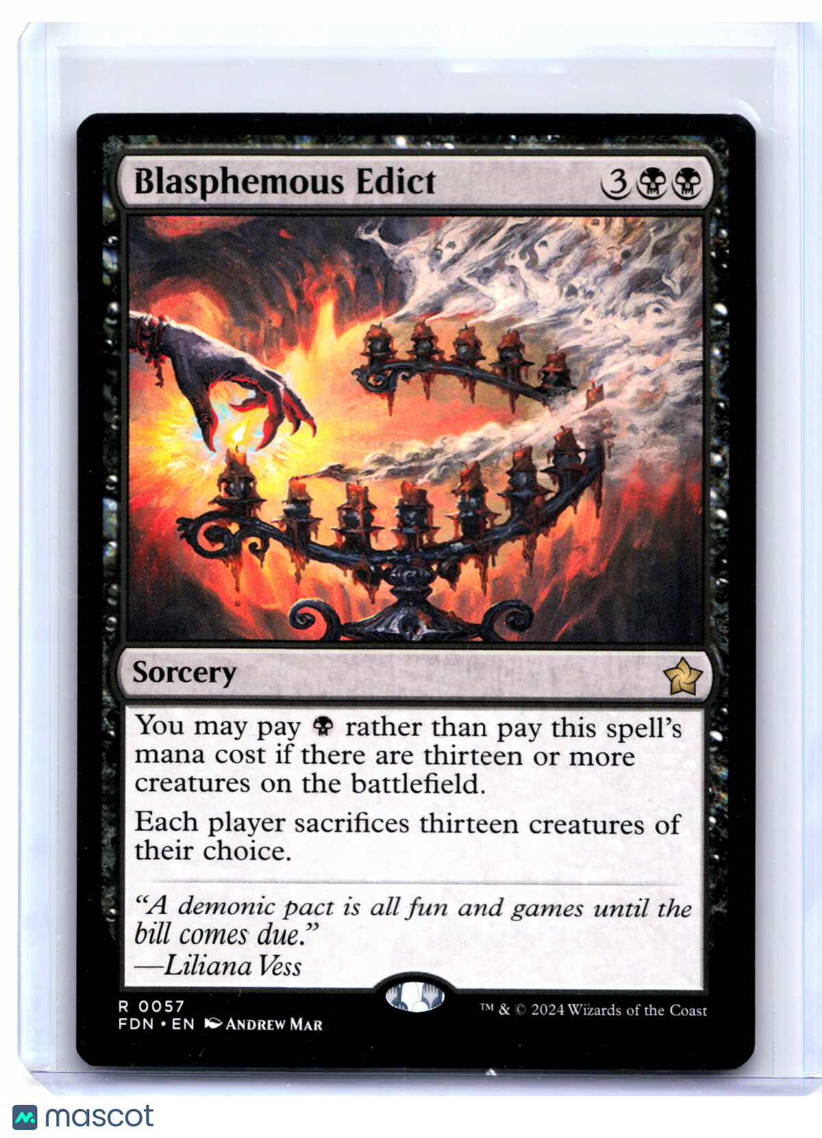 2024 Magic: The Gathering—Blasphemous Edict #0057 Foundations—Rare Nonfoil
