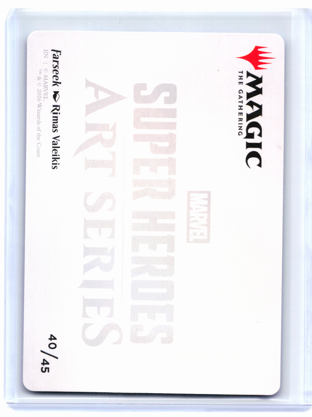 2026 Magic: TG—Farseek #40/45 Marvel Super Heroes Art Series—Gold Signature