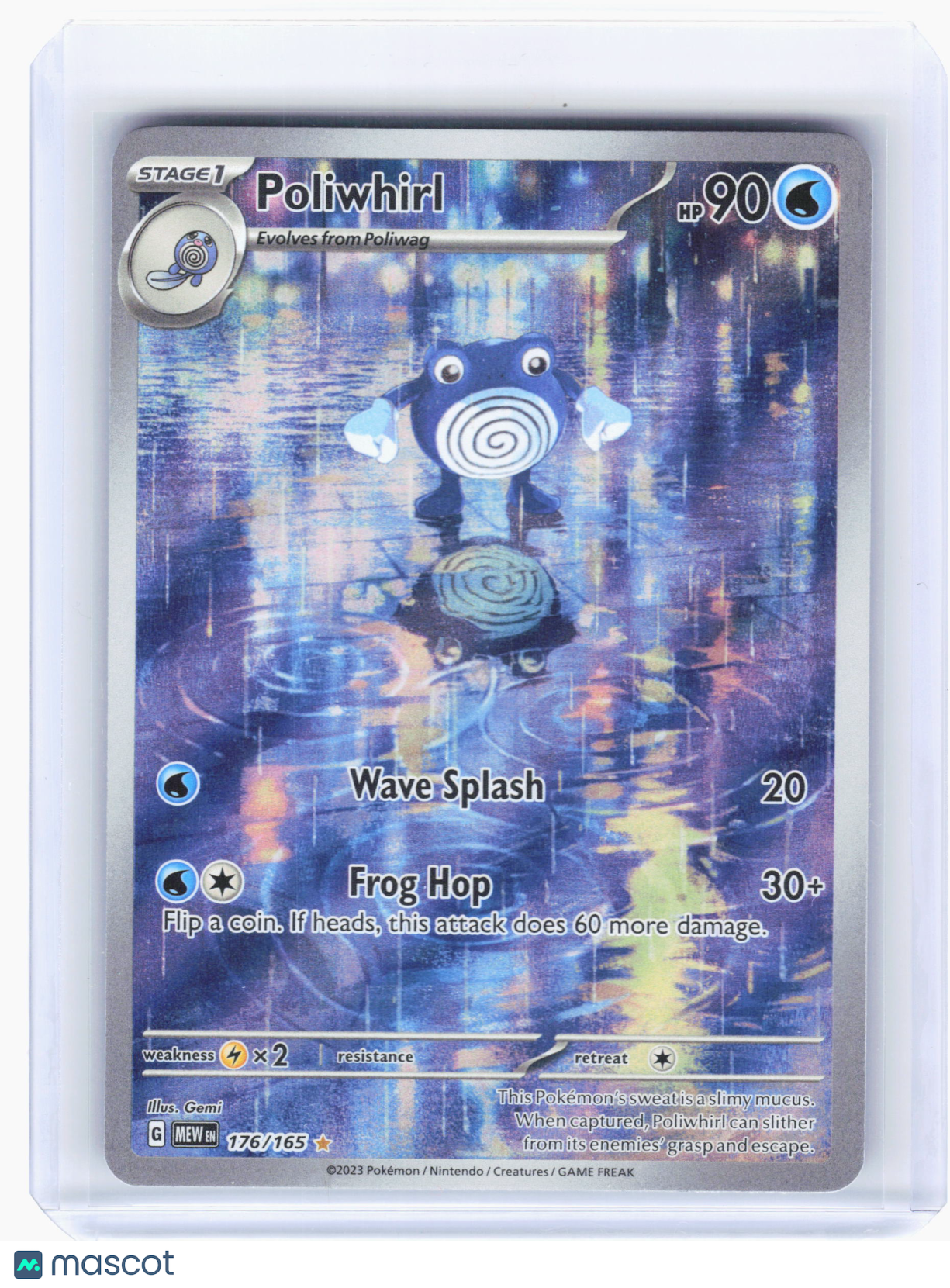 2023 Pokemon—Poliwhirl #176 Scarlet & Violet 151—Illustration Rare Holo [LP]