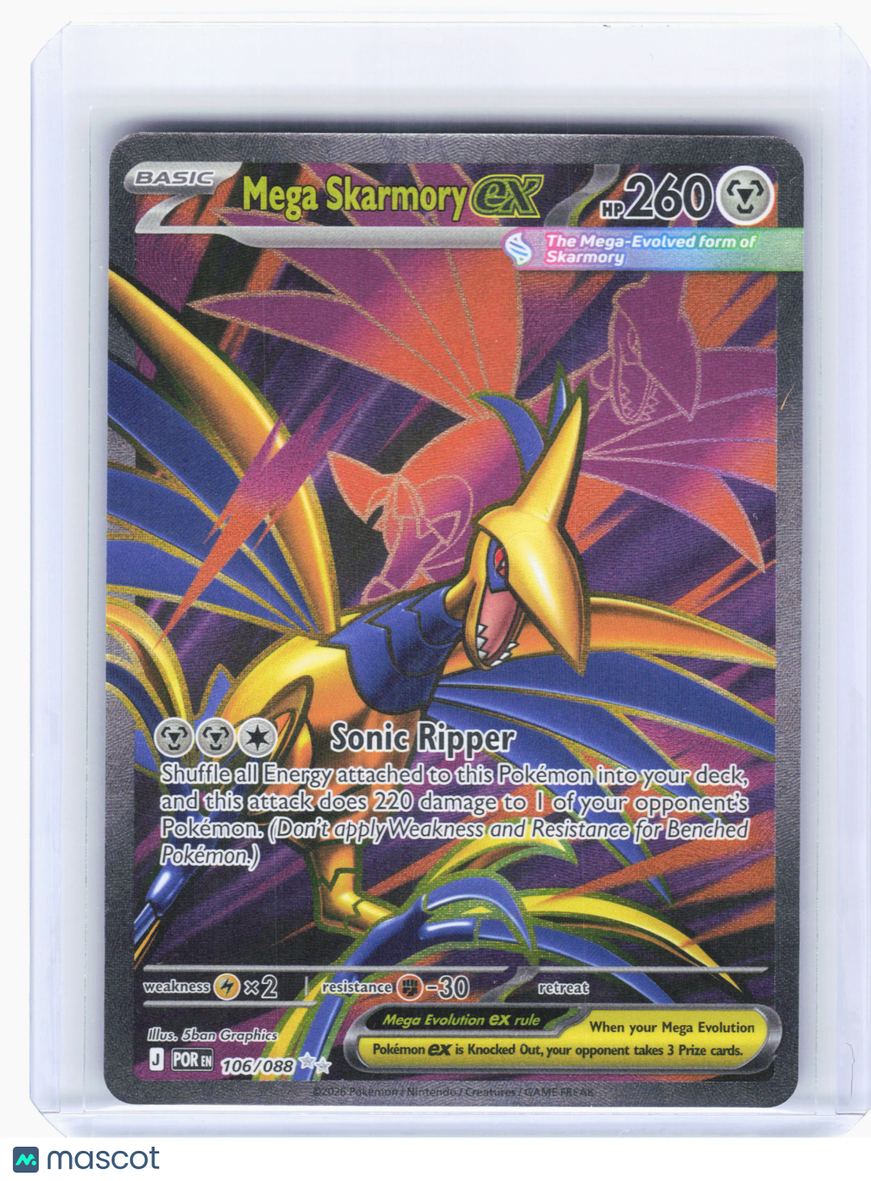 2026 Pokemon—Mega Skarmory ex #106 Perfect Order—Ultra Rare Holo