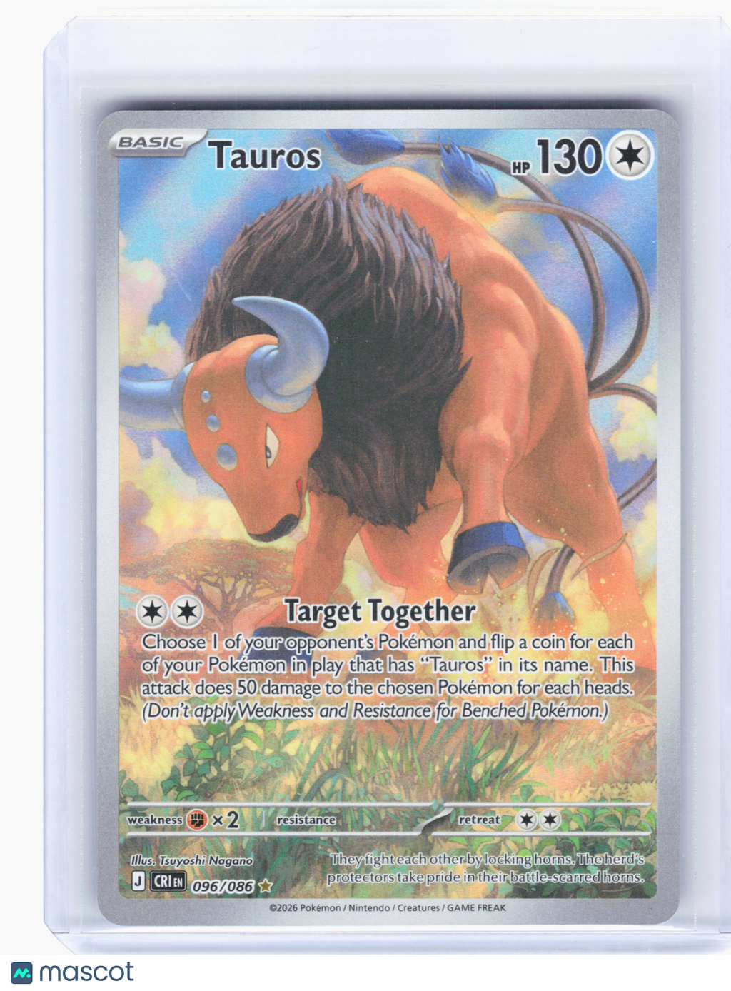 2026 Pokemon—Tauros #96 Chaos Rising—Illustration Rare Holo
