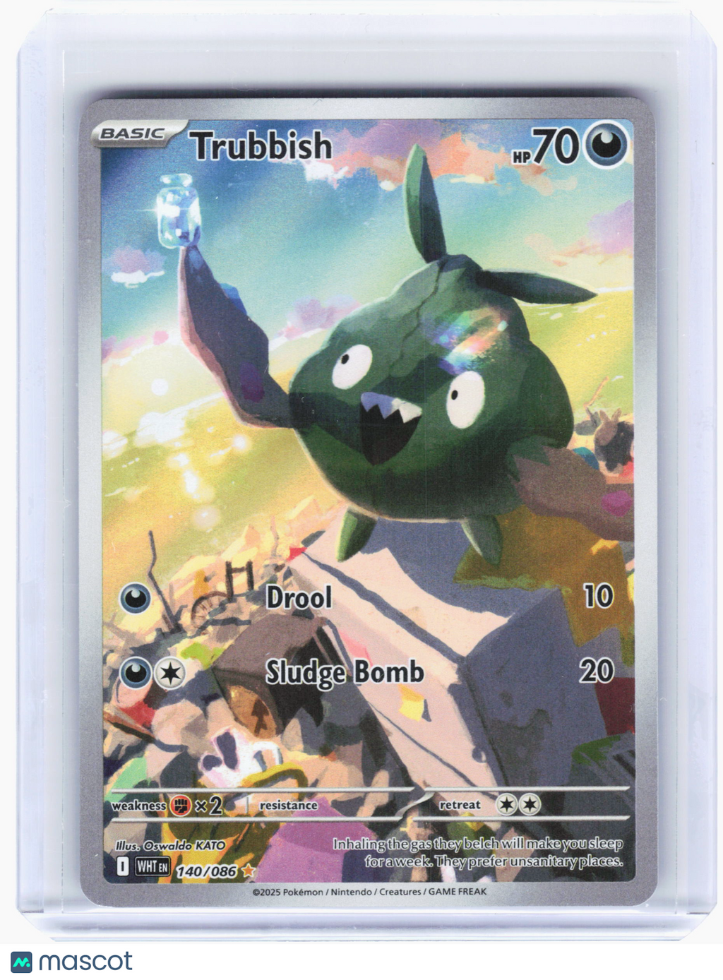 2025 Pokemon—Trubbish #140 White Flare—Illustration Rare Holo