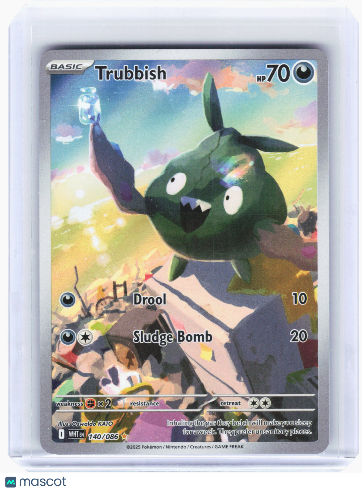 2025 Pokemon—Trubbish #140 White Flare—Illustration Rare Holo