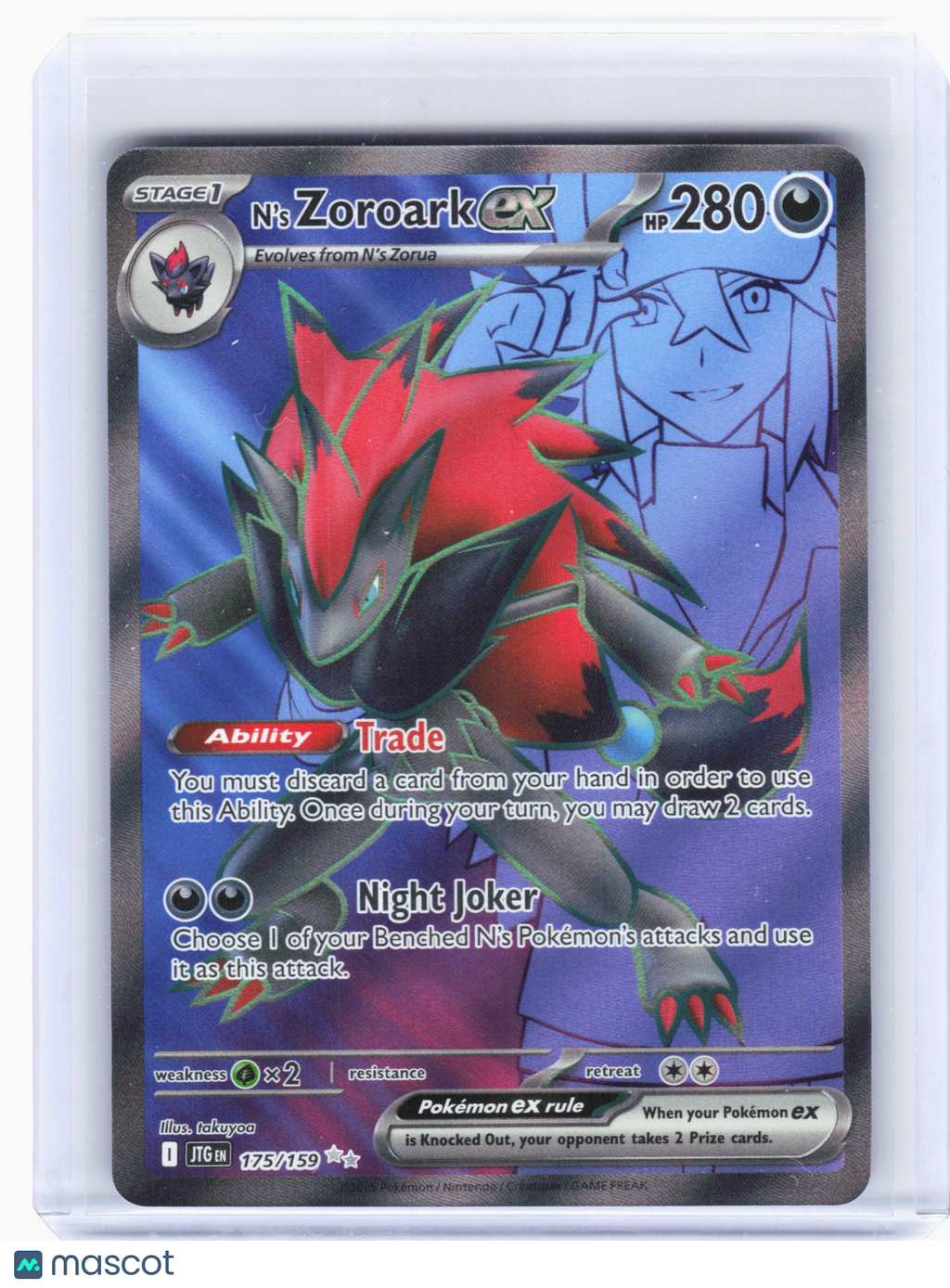 2025 Pokemon—N's Zoroark ex #175 Journey Together—Ultra Rare Holo