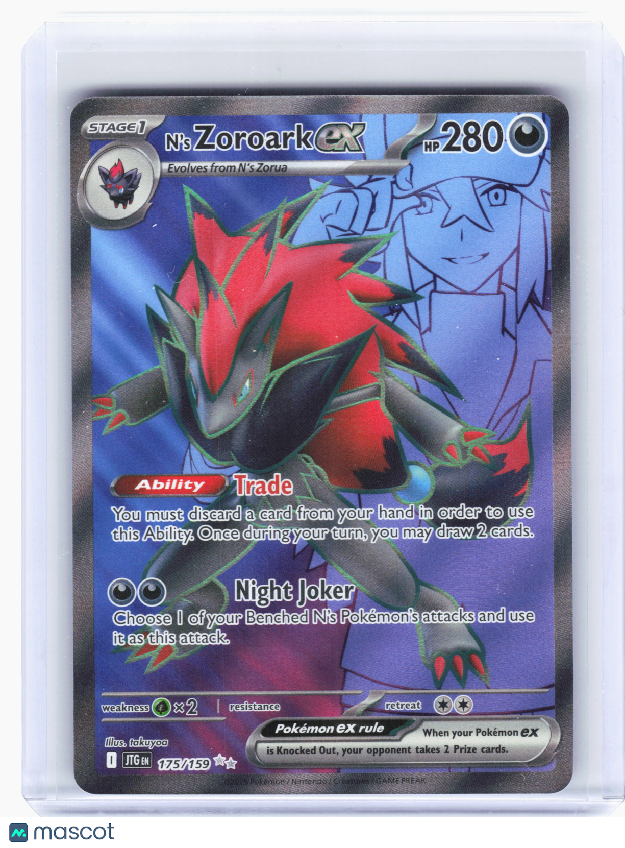 2025 Pokemon—N's Zoroark ex #175 Journey Together—Ultra Rare Holo