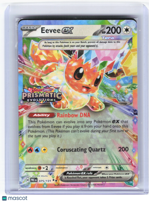 2025 Pokemon—Eevee ex #75 Prismatic Evolutions—RR Holo (PE Stamped) (Sealed)