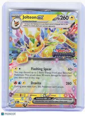 2025 Pokemon—Jolteon ex #30 Prismatic Evolutions—RR Holo (PE Stamped) (Sealed)