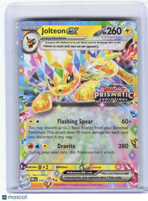 2025 Pokemon—Jolteon ex #30 Prismatic Evolutions—RR Holo (PE Stamped) (Sealed)