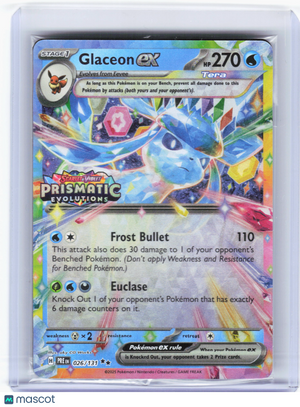 2025 Pokemon—Glaceon EX #26 Prismatic Evolutions—RR Holo (PE Stamped) (Sealed)