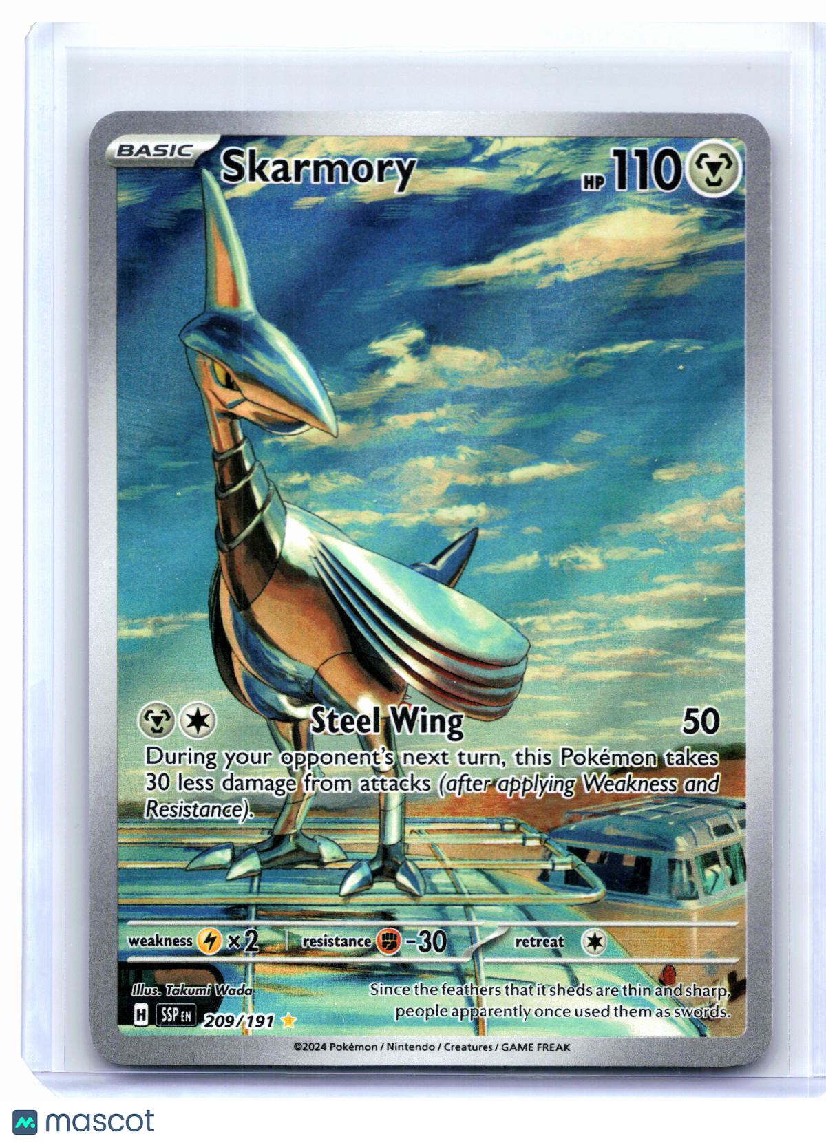 2024 Pokemon—Skarmory #209/191 Surging Sparks—Illustration Rare Holo