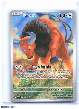 2026 Pokemon—Tauros #096/086 Chaos Rising—Illustration Rare Holo