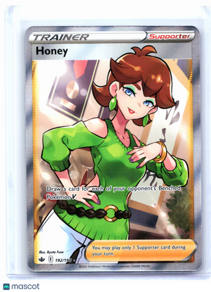 2021 Pokemon—Honey (Full Art) #192/198 Chilling Reign—Ultra Rare Holo