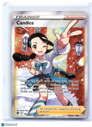 2022 Pokemon—Candice (Full Art) #189/195 Silver Tempest—Ultra Rare Holo