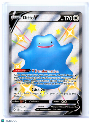 2021 Pokemon—Ditto V #SV118/SV122 Shining Fates: Shiny Vault—Shiny Holo Rare