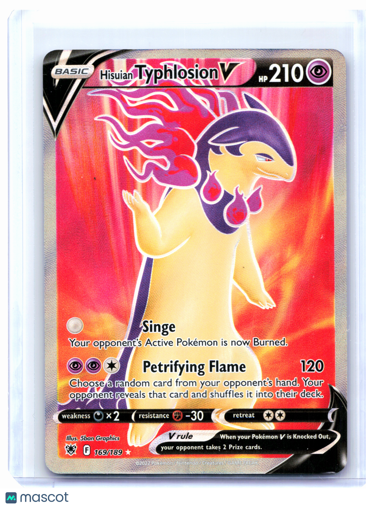 2022 Pokemon—Hisuian Typhlosion V (Full Art) #169/189 Astral Radiance—Ultra Rare