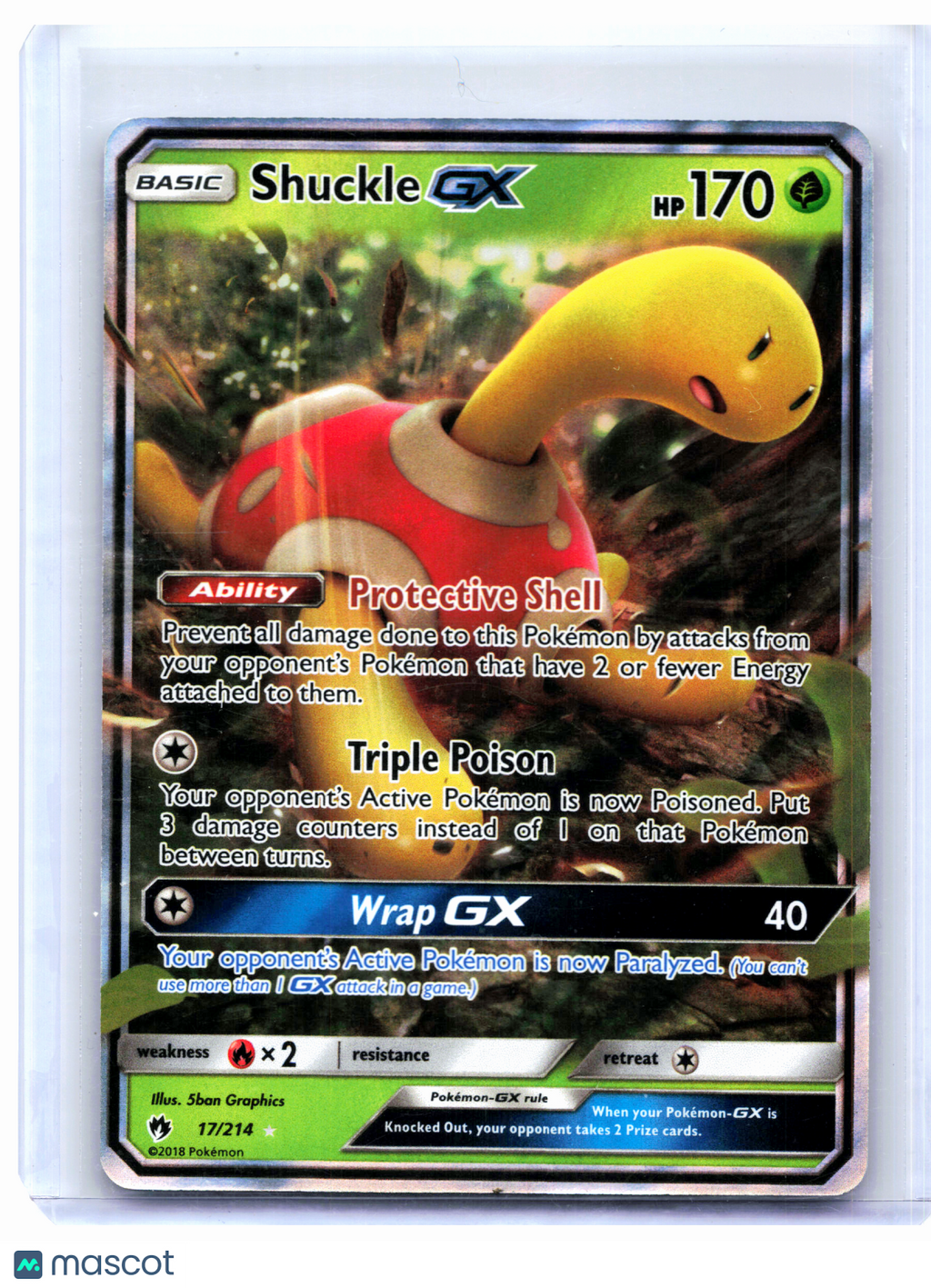 2018 Pokemon—Shuckle GX #17/214 Lost Thunder—Ultra Rare Holo