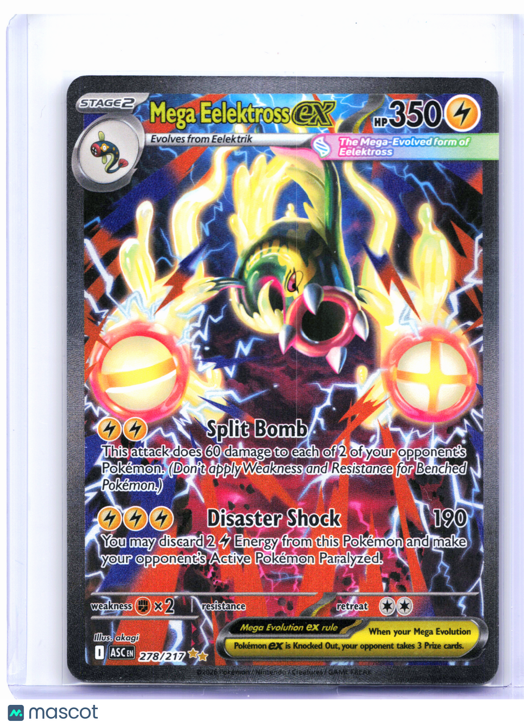 2026 Pokemon—Mega Eelektross ex #278/217 Ascended Heroes—SIR Holo